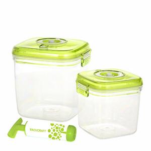 Zestaw VacuCraft 010. 2 pojemniki próżniowe + pompka. Tritan BPA Free