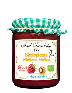 DŻEM MIODOWA MALINA B/C BIO 260 g - SAD DANKÓW