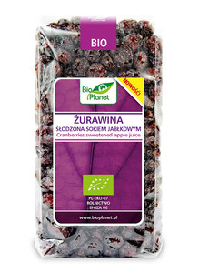 ŻURAWINA SŁODZONA SOKIEM JABŁKOWYM BIO 400 g - BIO PLANET