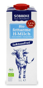 MLEKO BEZ LAKTOZY (1,5% TŁUSZCZU) BIO 1 L - SOBBEKE