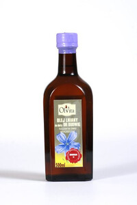 Olej lniany do diety dr Budwig tłoczony na zimno, nieoczyszczony 500ml - Olvita
